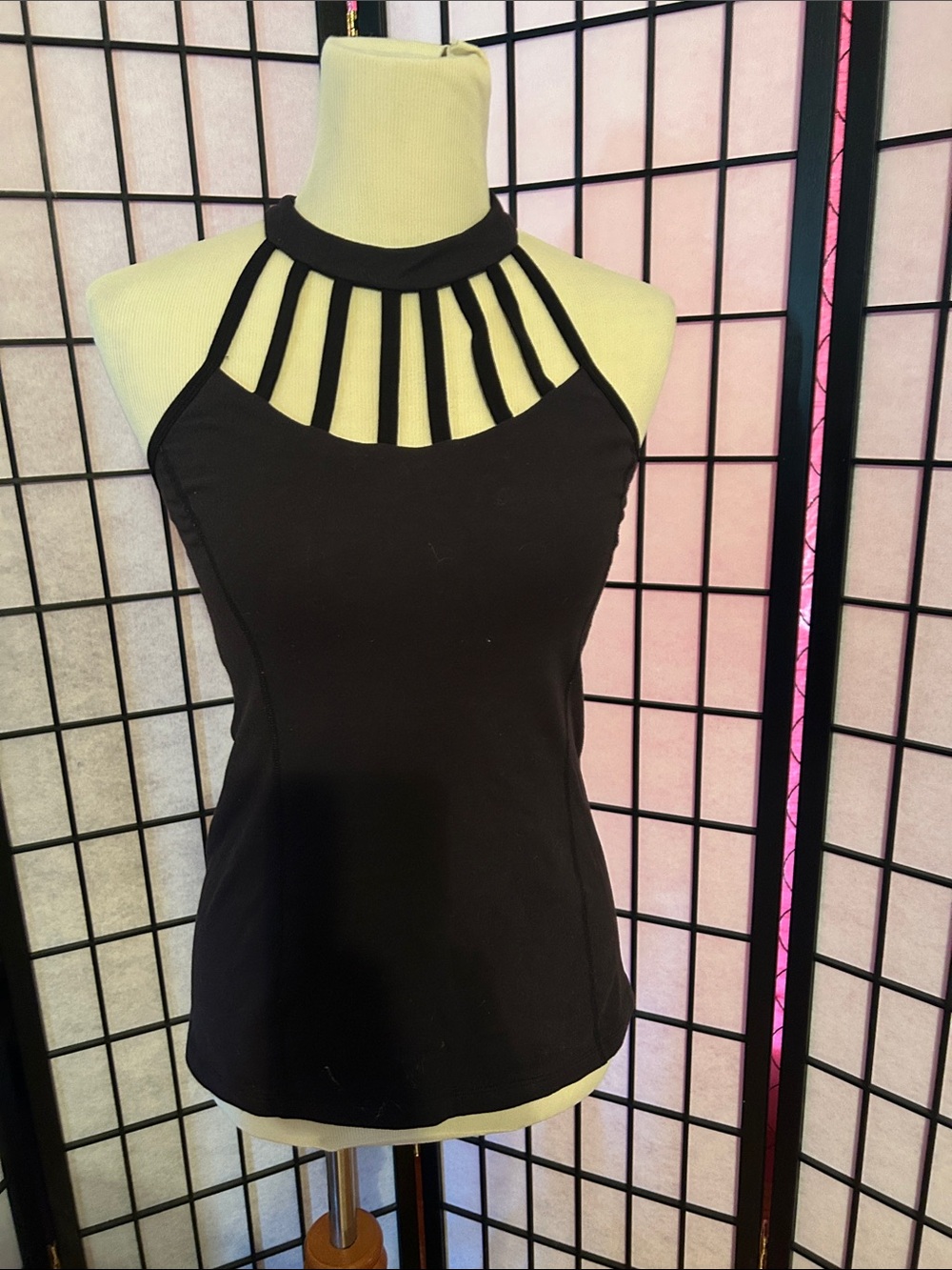 Beyond Yoga Black Strappy Halter Tank Top